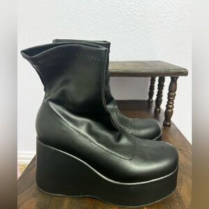 Black Platform Ankle Boots